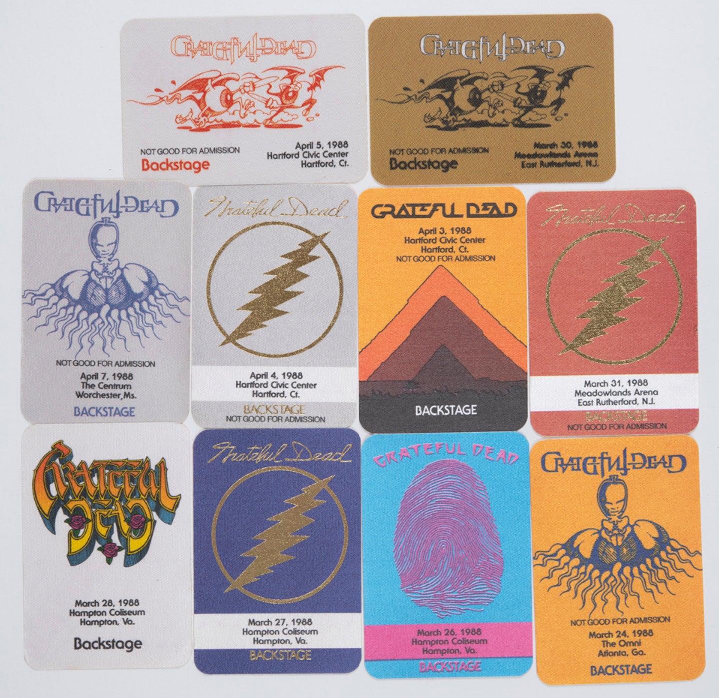 Robbie Taylor Backstage Passes (3/24/1988 - 4/07/1988) Bundle