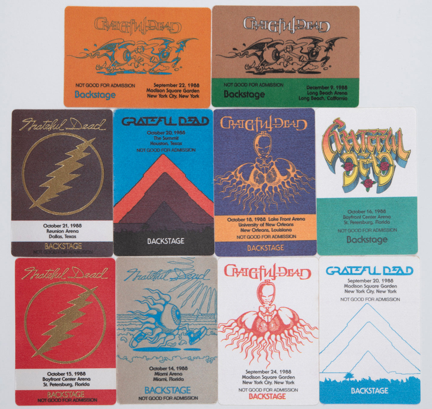 Robbie Taylor Backstage Passes (9/20/1988 - 12/09/1988) Bundle