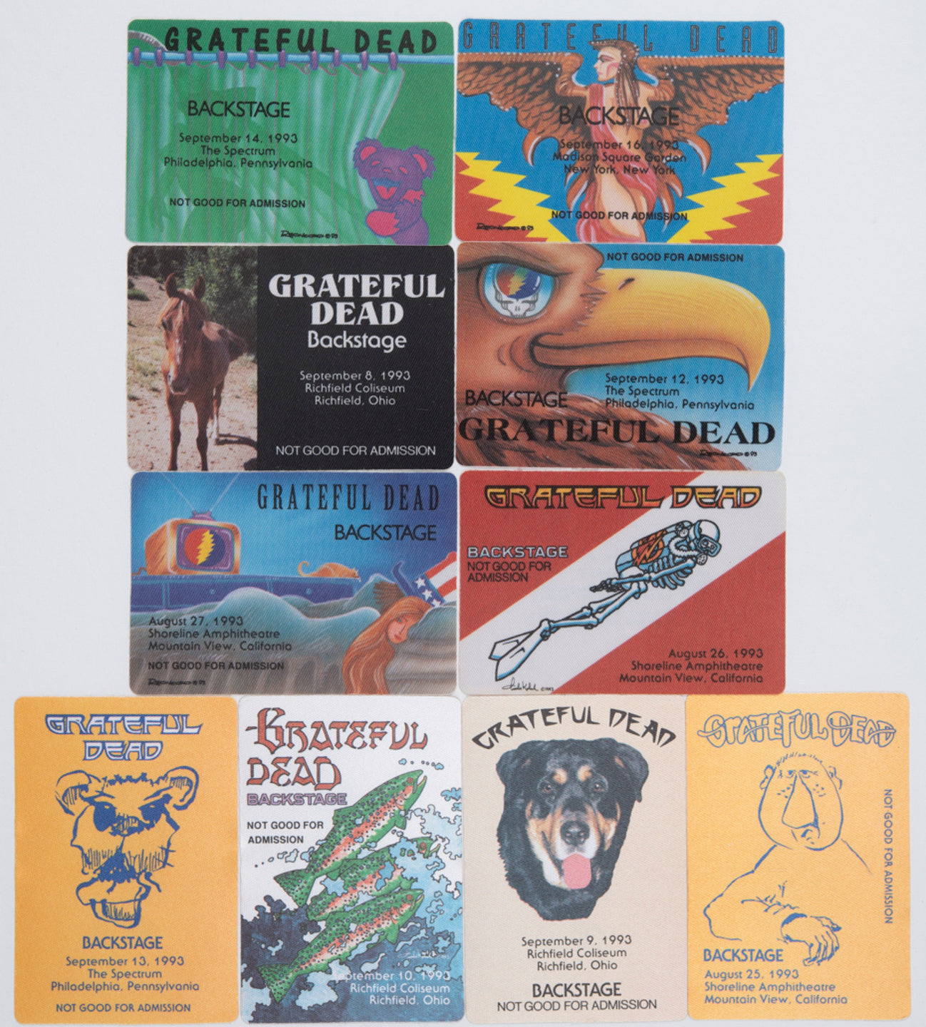 Robbie Taylor Backstage Passes (8/25/1993 - 9/16/1993) Bundle