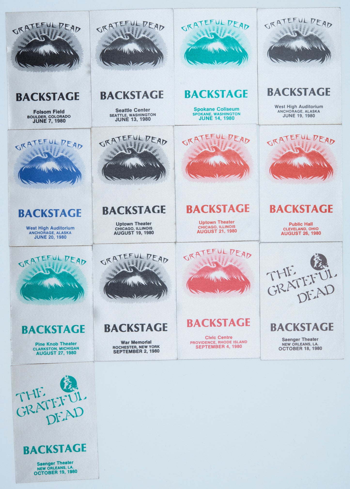 Dan Healy Backstage Passes (6/7/1980 - 10/19/1980) Bundle