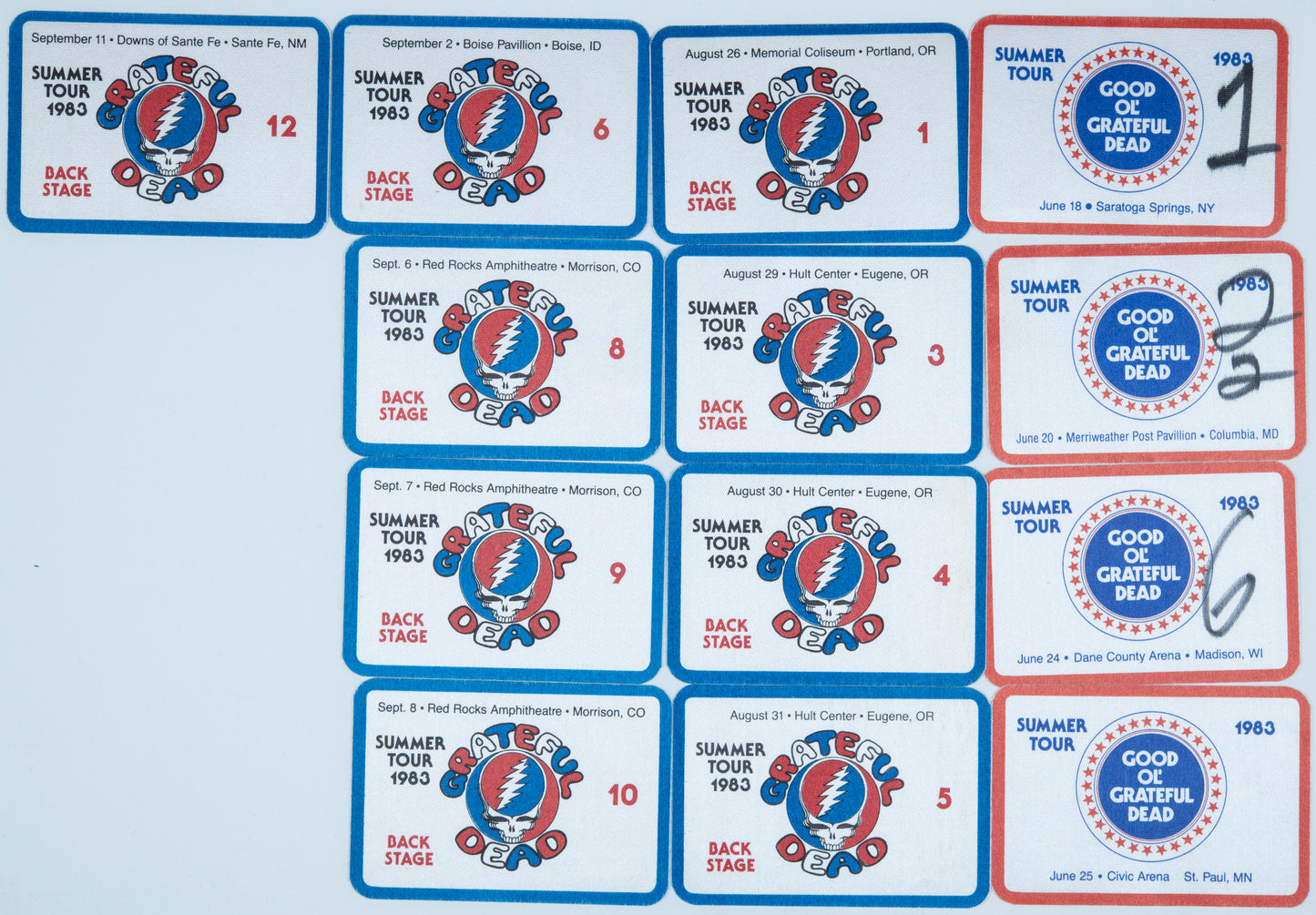 Dan Healy Backstage Passes (6/18/1983 - 9/11/1983) Bundle