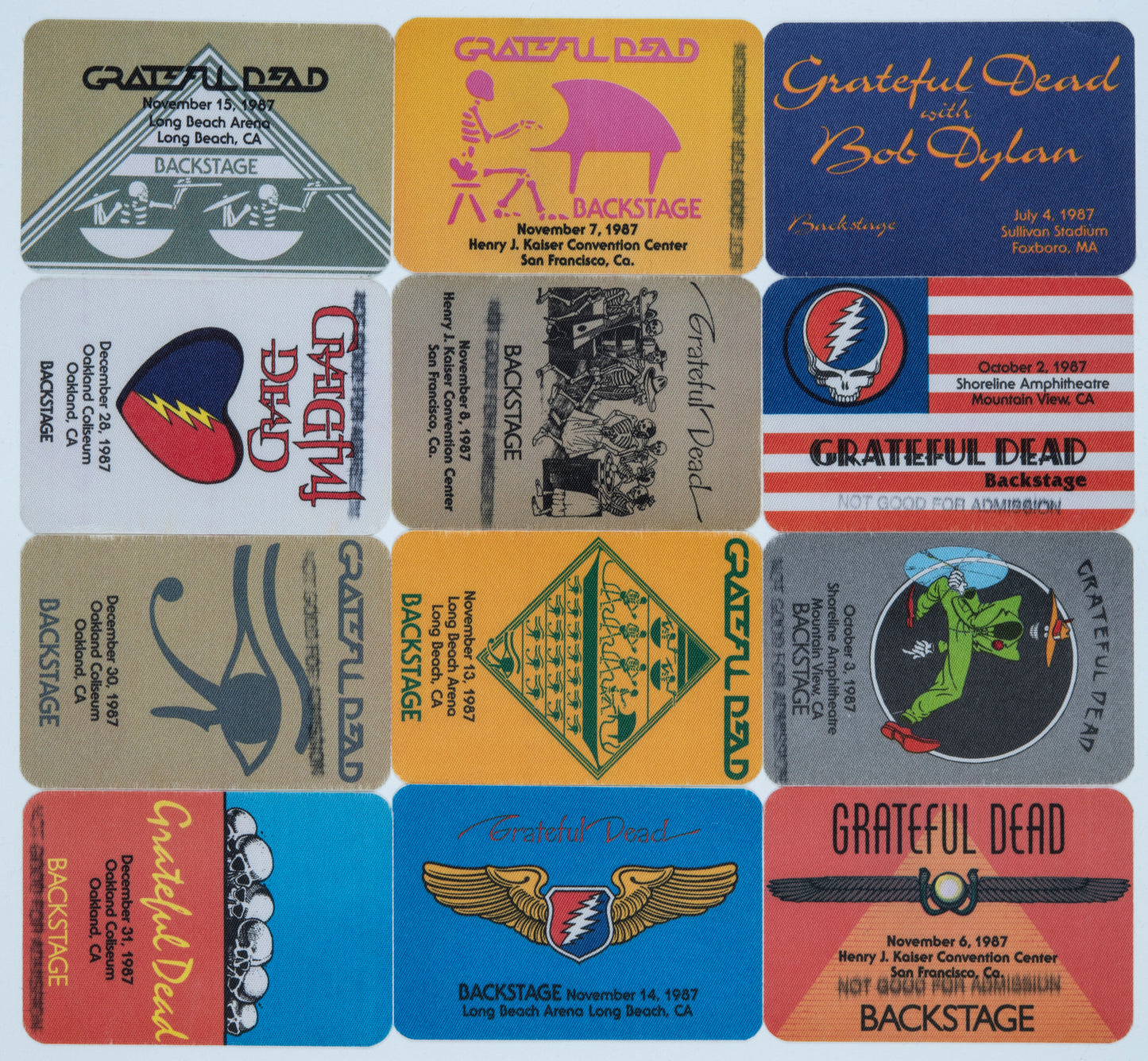 Dan Healy Backstage Passes (7/4/1987 - 12/31/1987) Bundle