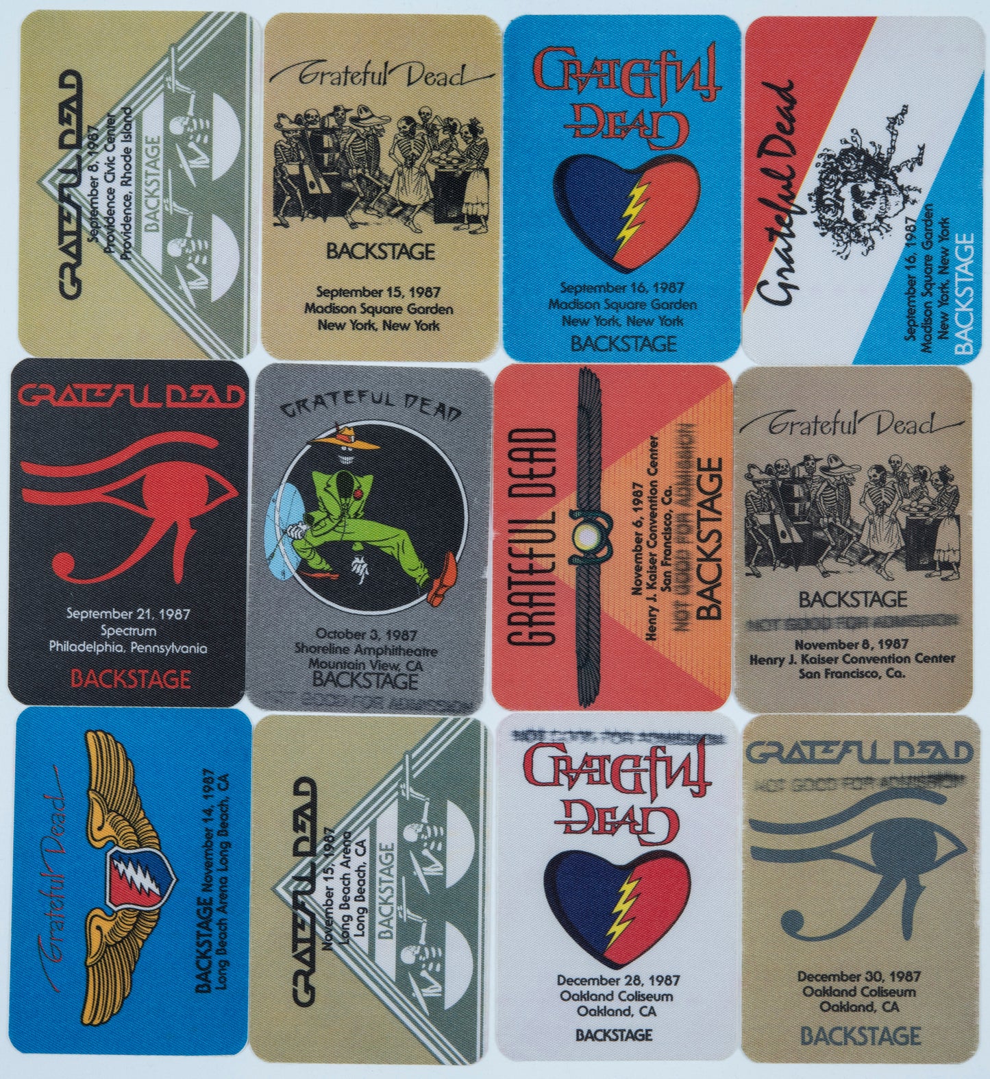 Dan Healy Backstage Passes (9/8/1987 - 12/30/1987) Bundle