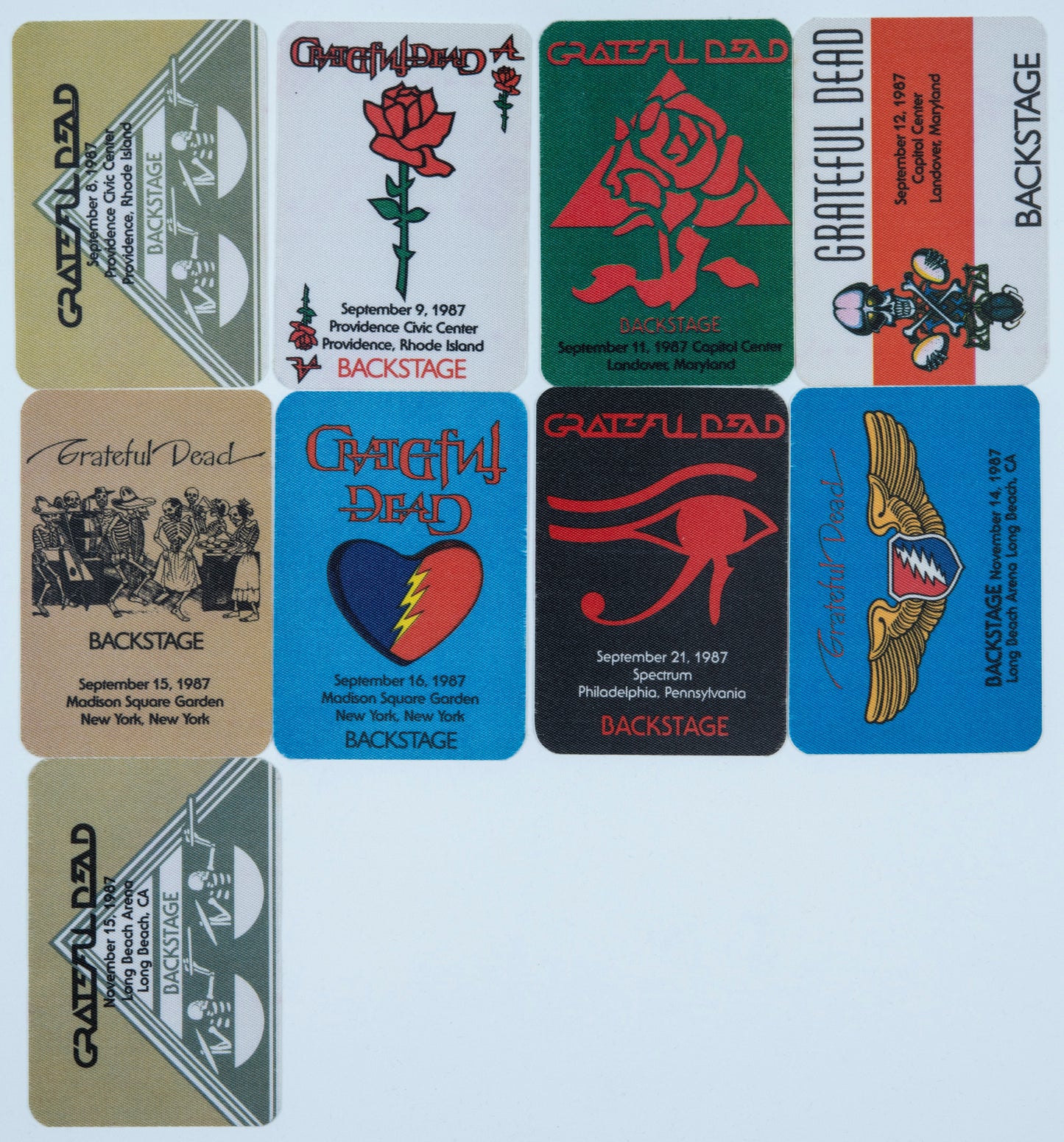 Dan Healy Backstage Passes (9/8/1987 - 11/15/1987) Bundle