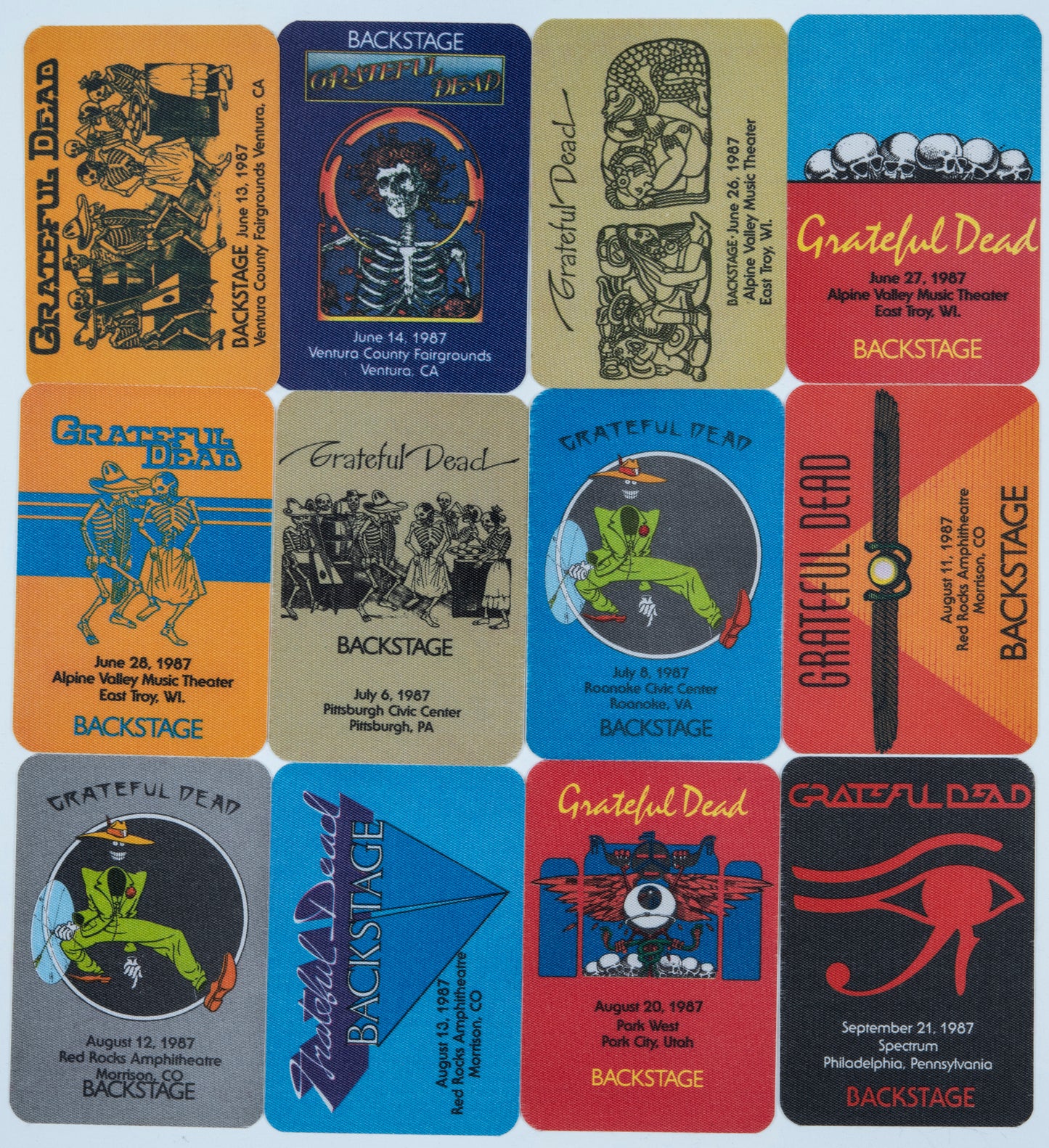 Dan Healy Backstage Passes (6/13/1987 - 9/21/1987) Bundle 1