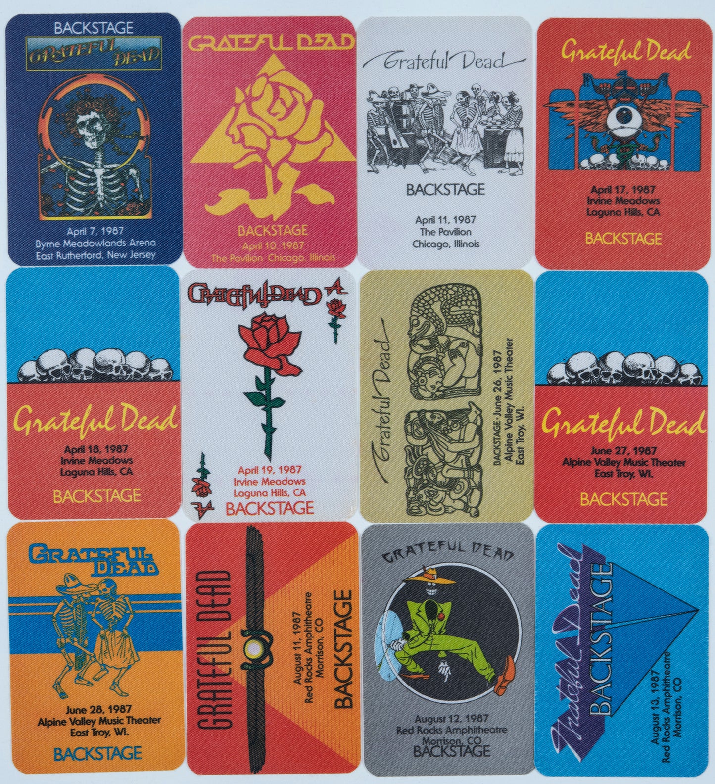 Dan Healy Backstage Passes (4/7/1987 - 8/13/1987) Bundle