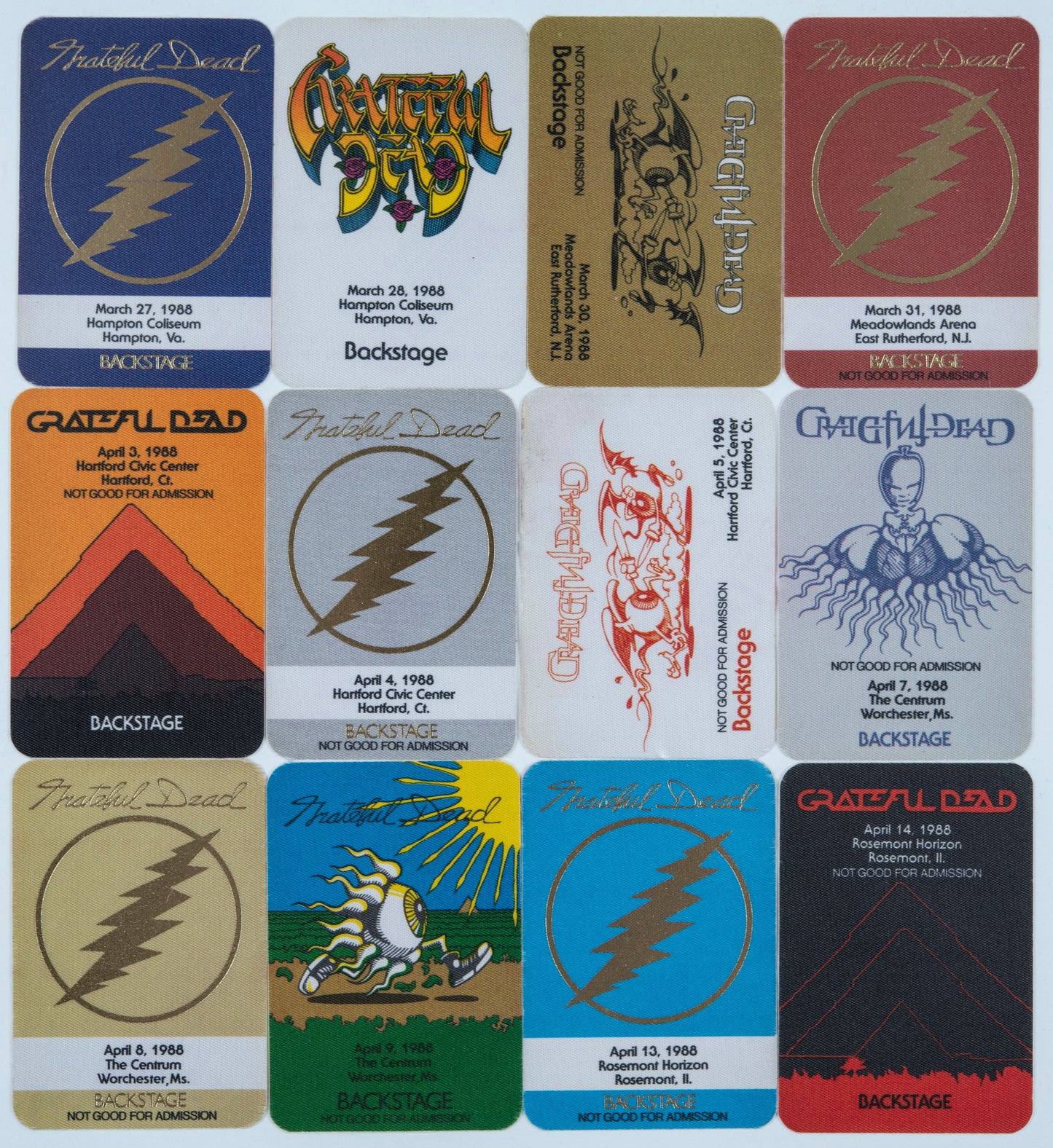 Dan Healy Backstage Passes (3/27/1988 - 4/14/1988) Bundle