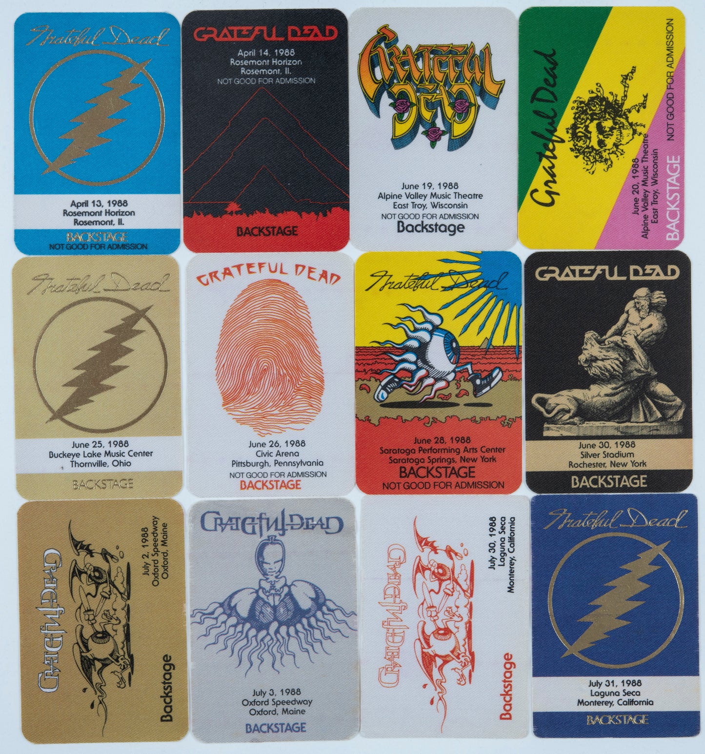Dan Healy Backstage Passes (4/13/1988 - 7/31/1988) Bundle