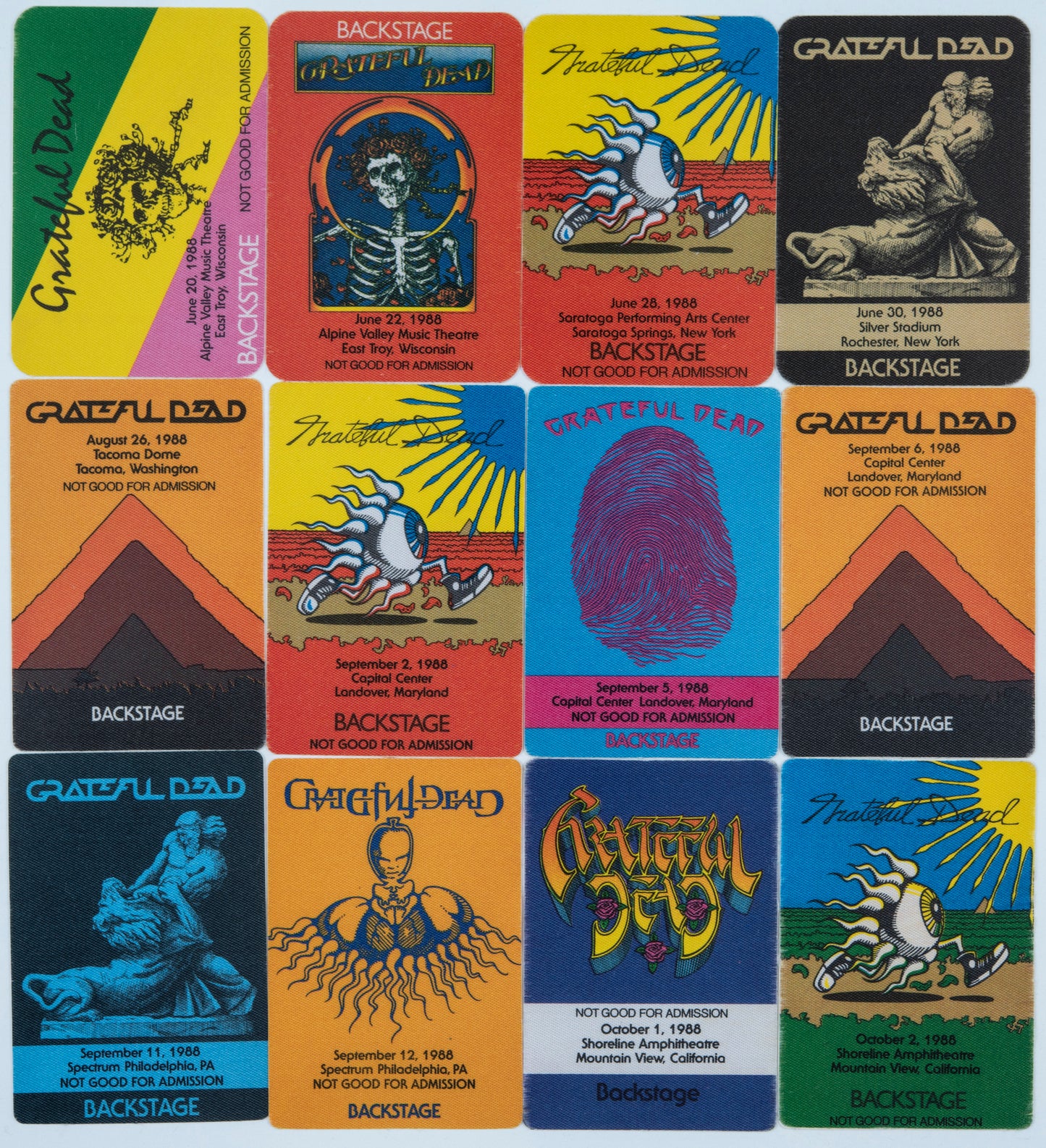 Dan Healy Backstage Passes (6/20/1988 - 10/2/1988) Bundle