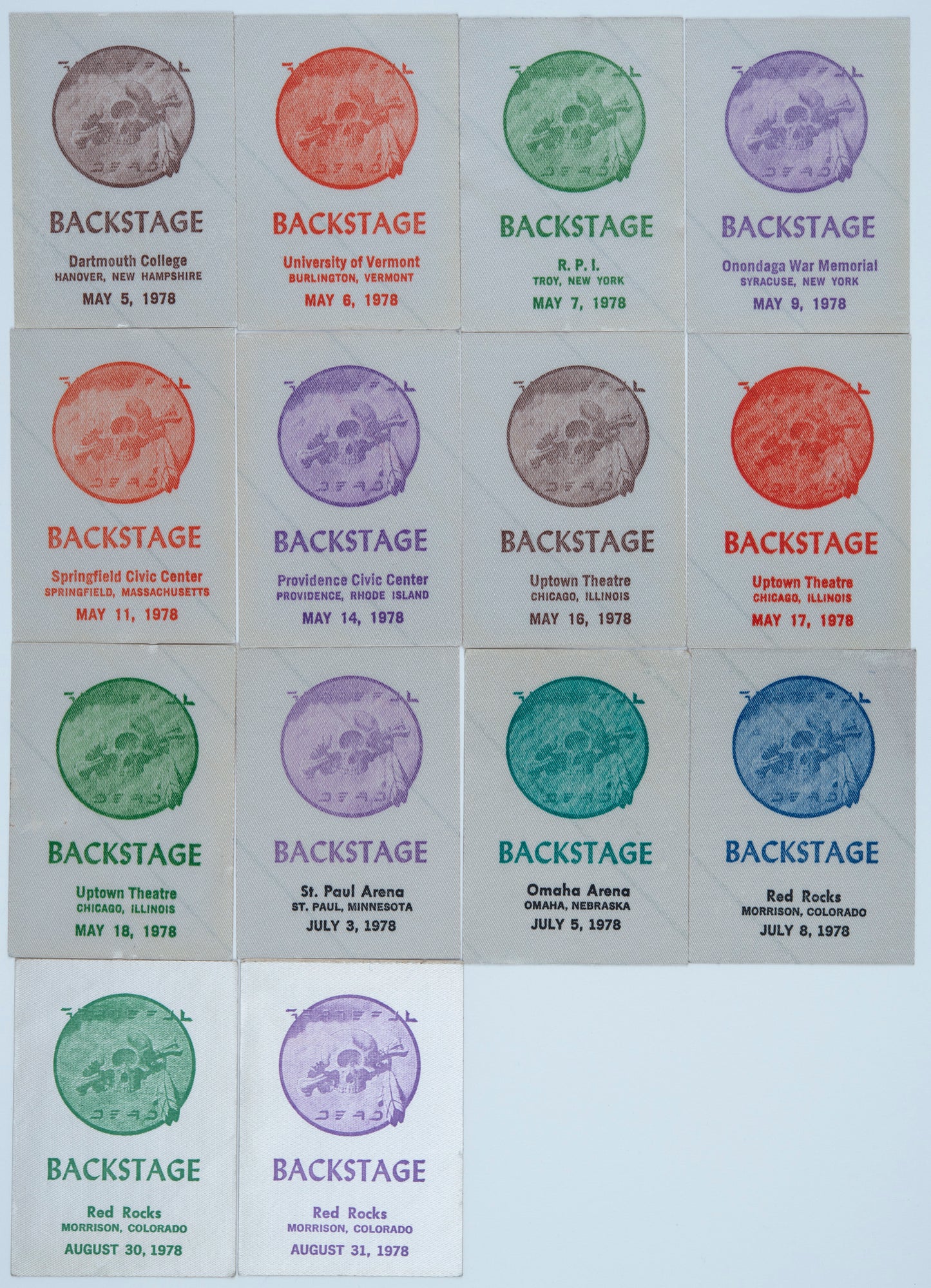Dan Healy Backstage Passes (5/5/1978 - 8/31/1978) Bundle