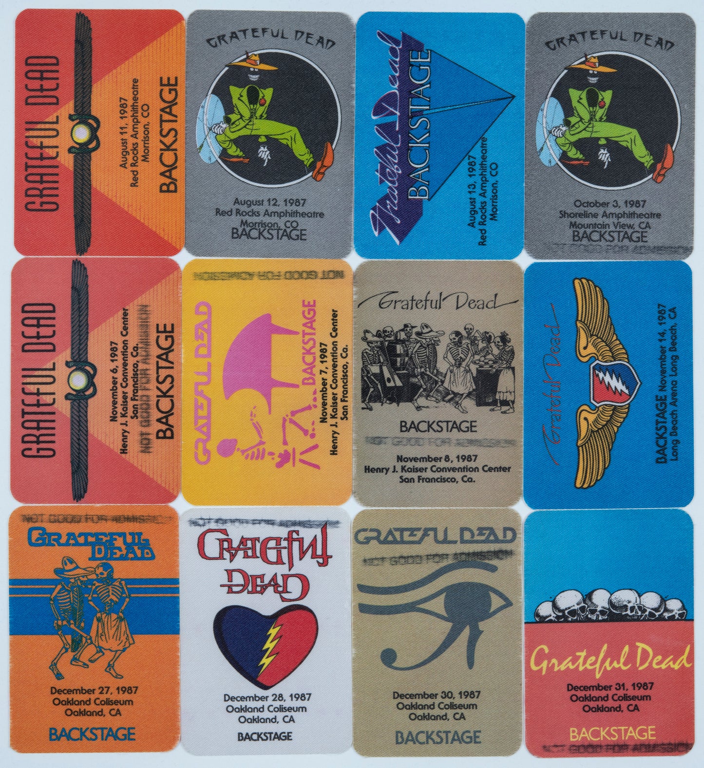 Dan Healy Backstage Passes (8/11/1987 - 12/31/1987) Bundle